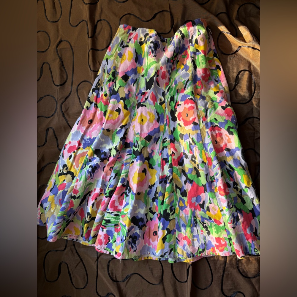 Liz Claiborne Vibrant Floral A-Line Skirt